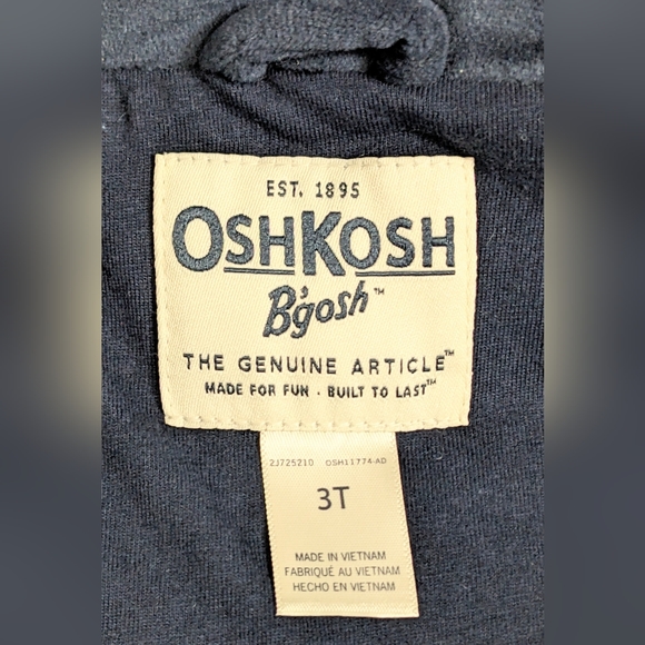 OSHKOSH B'GOSH, Navy Puffer Vest, Gold Zipper, With Pockets, Size 3T. - Picture 6 of 8